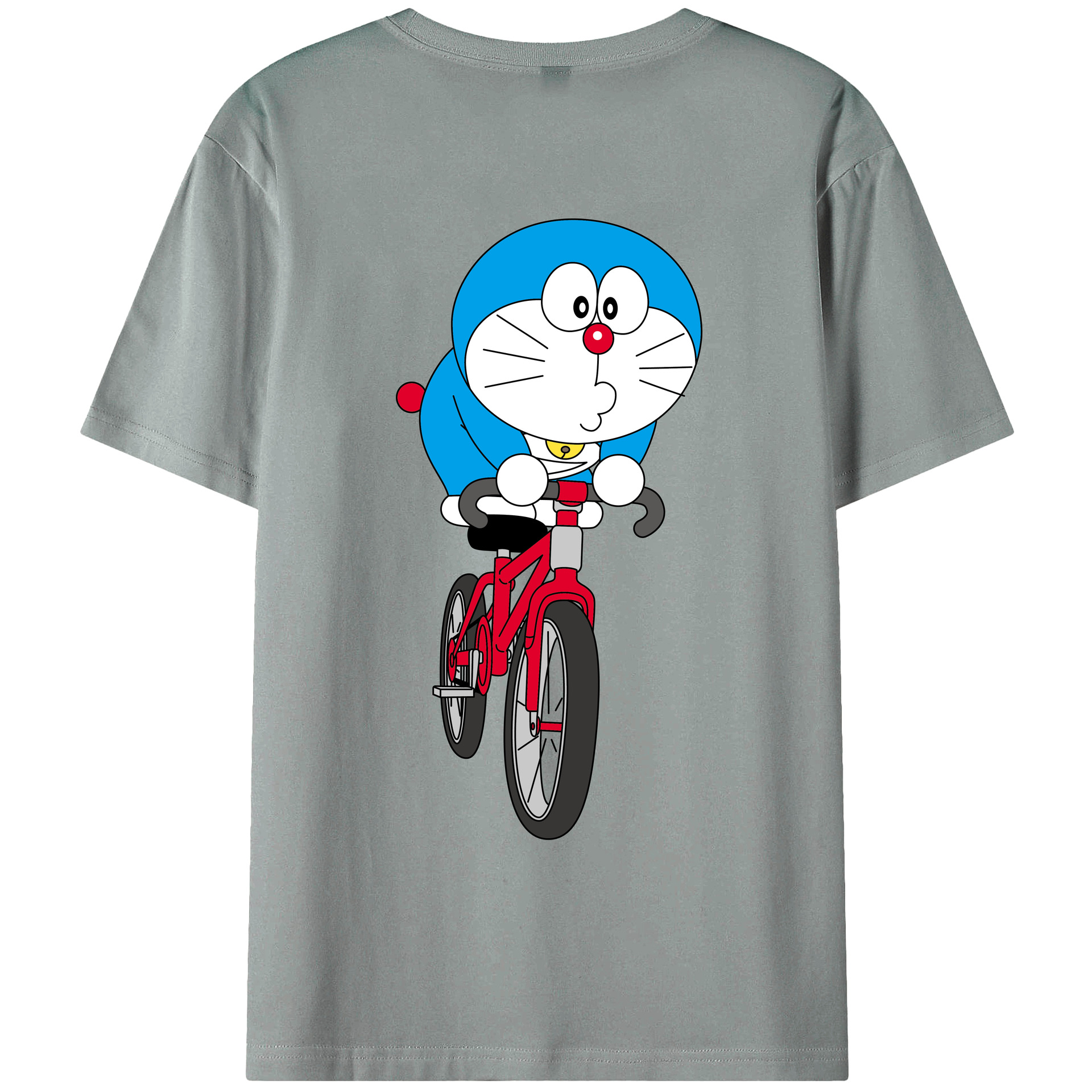 （画像用） ドラえもん Doraemon 綿100％ メンズ半袖Tシャツ（バックプリント） 通気性